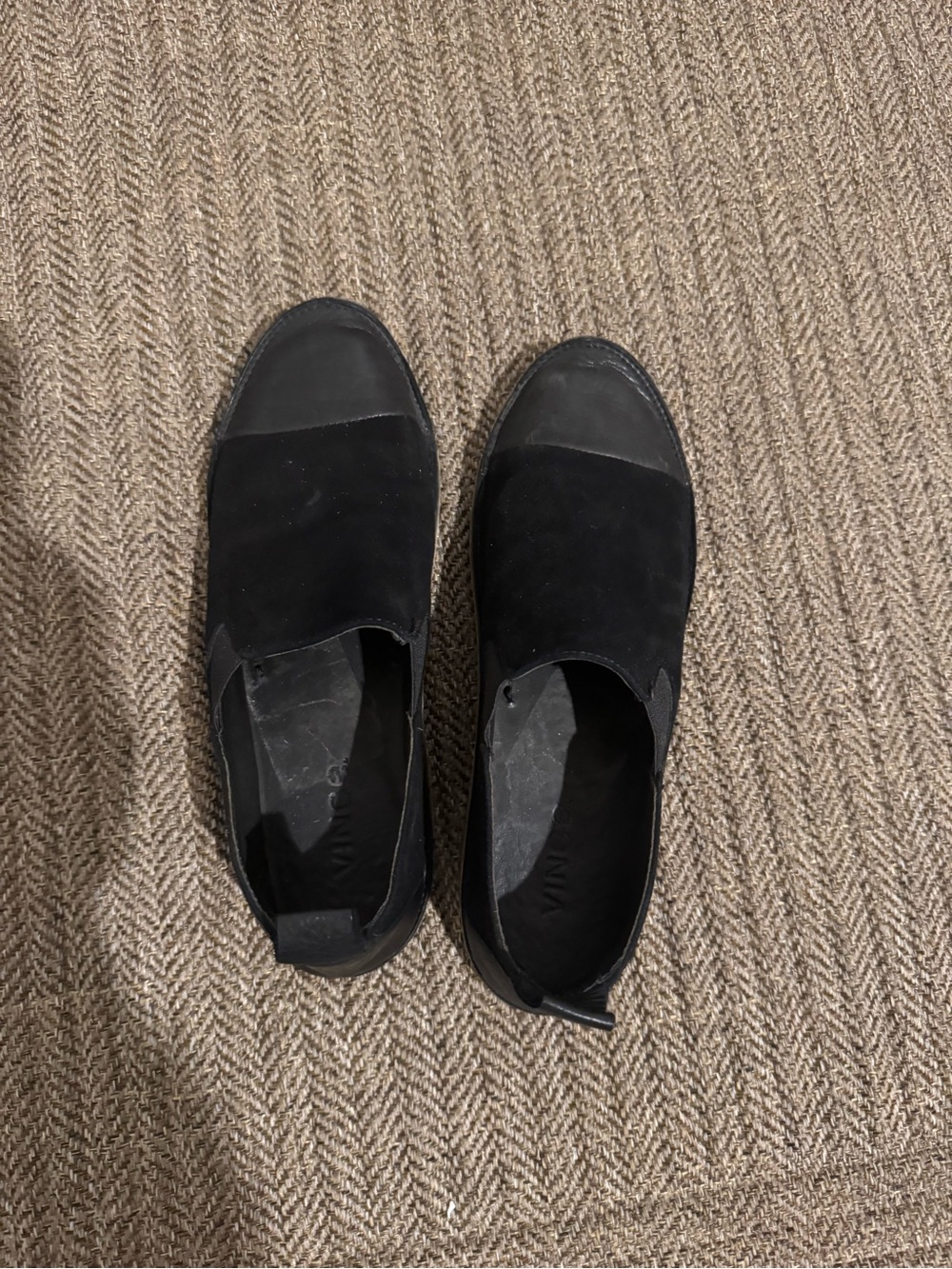 Women Black Slip-On Suede Casual Shoes